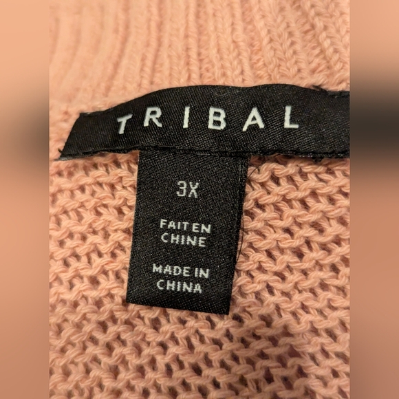 Tribal Sleeveless Cotton Round Neck Sweater Split Hem Coral/Clay Sz 3x NWT - Picture 16 of 17